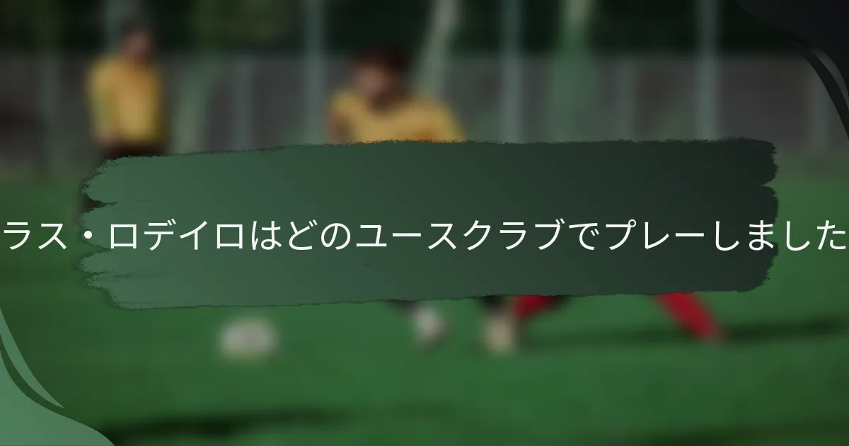 ニコラス・ロデイロはどのユースクラブでプレーしましたか？