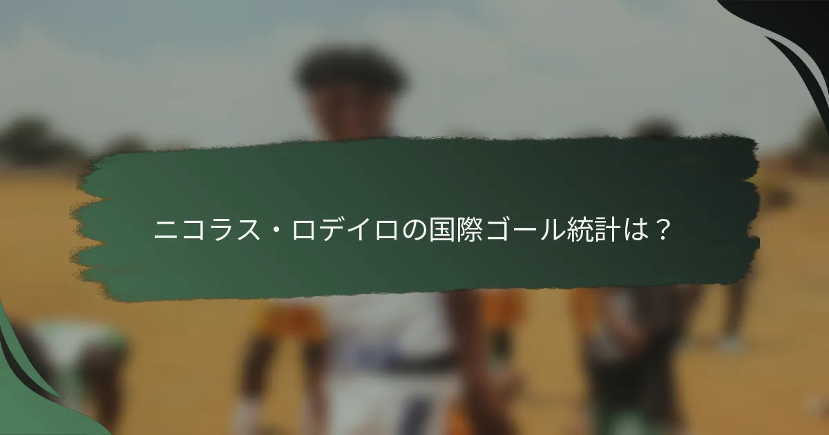 ニコラス・ロデイロの国際ゴール統計は？